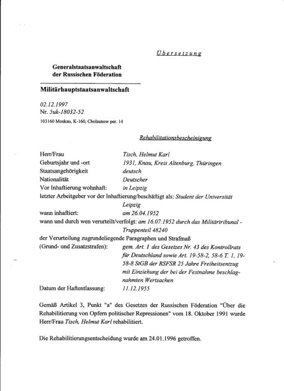 Rehabilitierung übersetzt